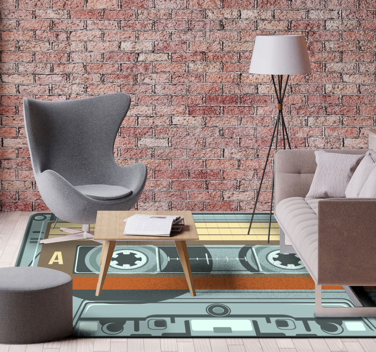 Tappeto in vinile vintage radio cassette - TenStickers