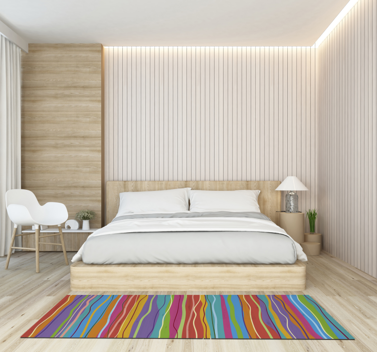 Tappeto in vinile a righe colorate - TenStickers