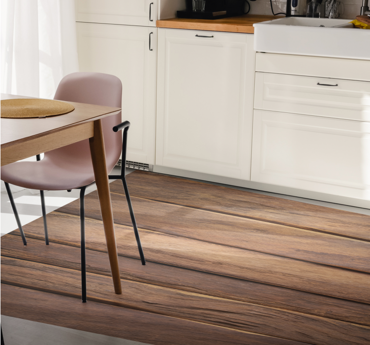 Tappeto pvc cucina calde assi di legno - TenStickers