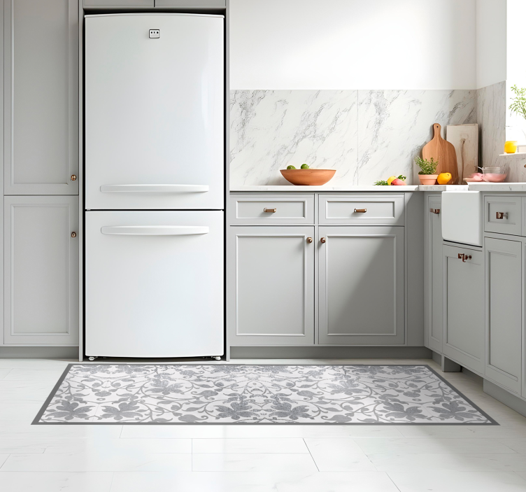 Tappeto pvc cucina damasco di cemento - TenStickers