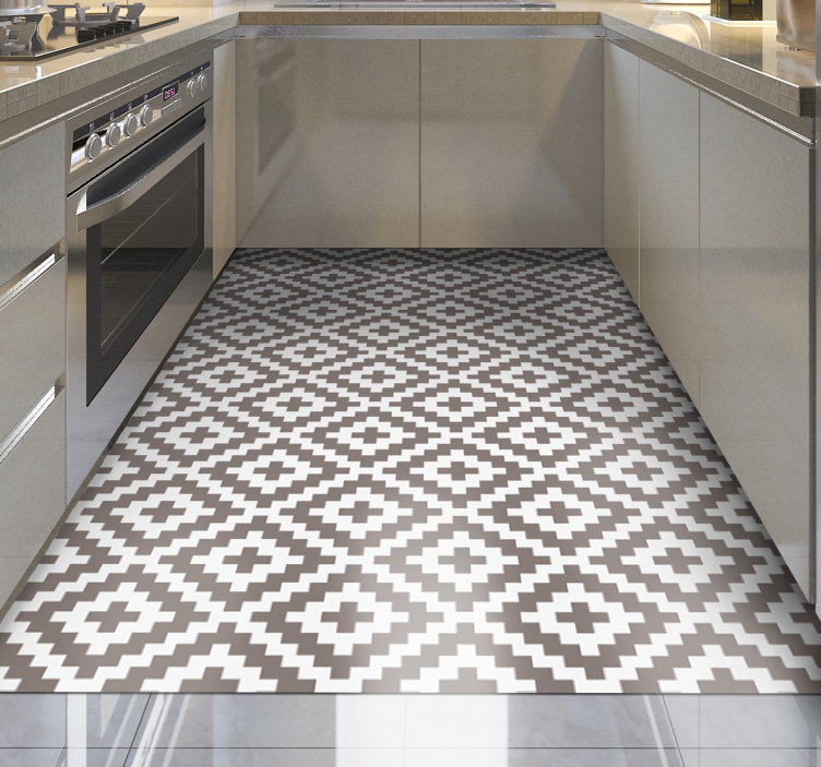 Tappeto pvc cucina diamanti grigi geometrici - TenStickers