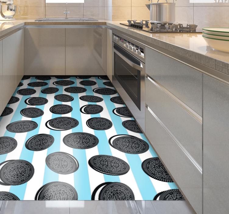 Tappeto pvc cucina motivo a strisce oreo - TenStickers