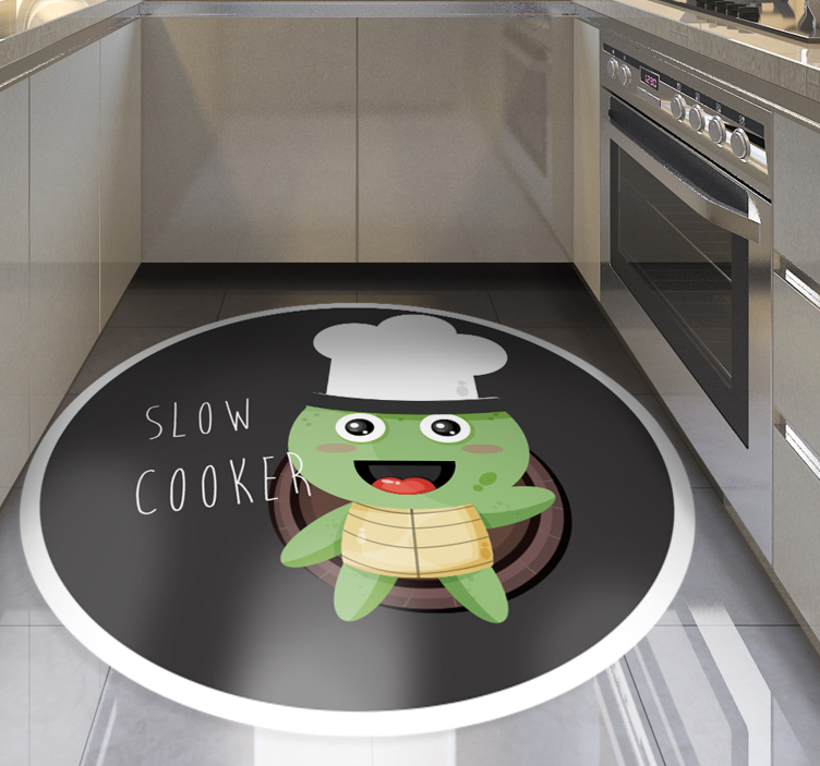 Tappeto pvc cucina illustrazione della tartaruga dello chef - TenStickers