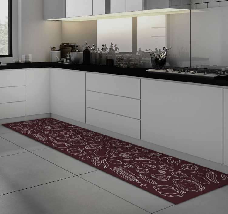 Tappeto pvc cucina illustrazione di verdure - TenStickers