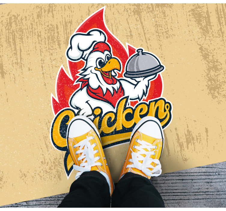 Tappeto pvc cucina logo del pollo allegro - TenStickers