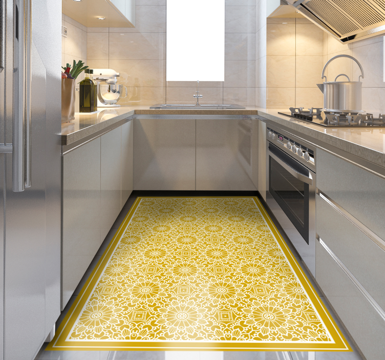 Tappeto pvc cucina modello ispirato al mandala - TenStickers