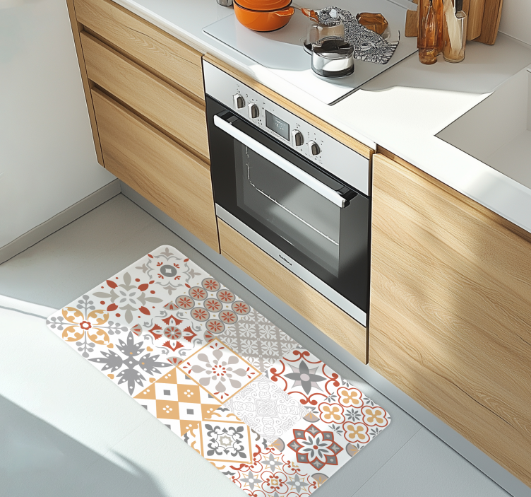 Tappeto pvc cucina mosaico arancione - TenStickers