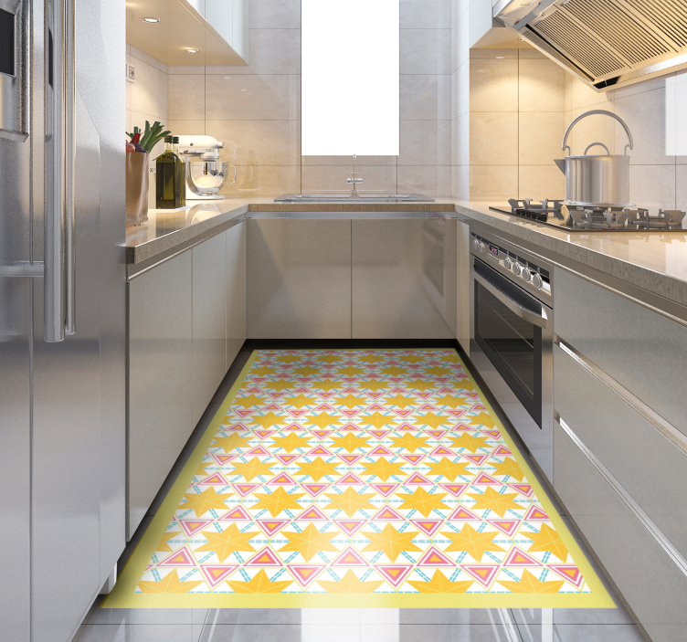 Tappeto pvc cucina motivo geometrico a stella - TenStickers