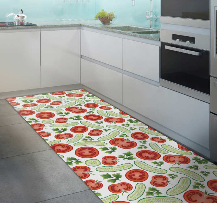 Tappeto pvc cucina motivo vegetale - TenStickers