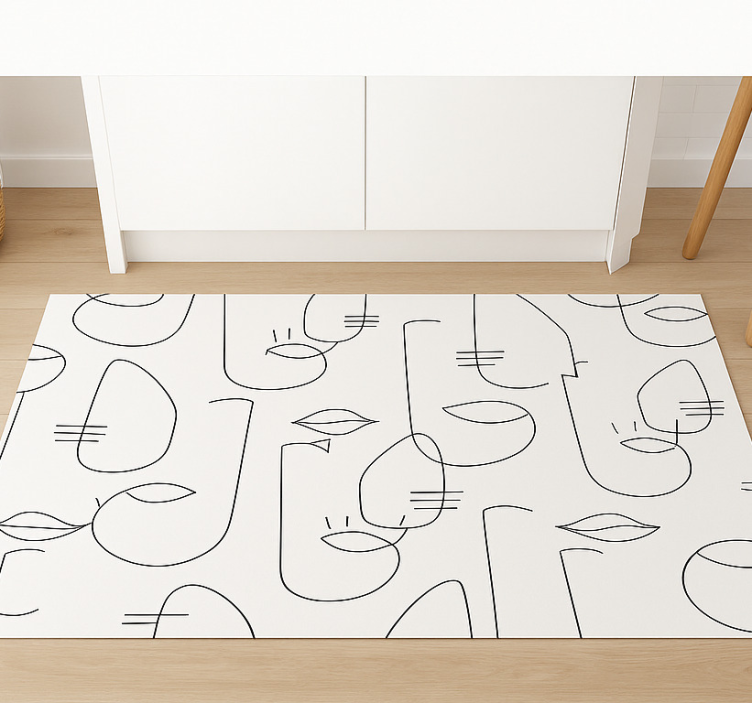 Tappeto pvc cucina parti di volti astratti - TenStickers