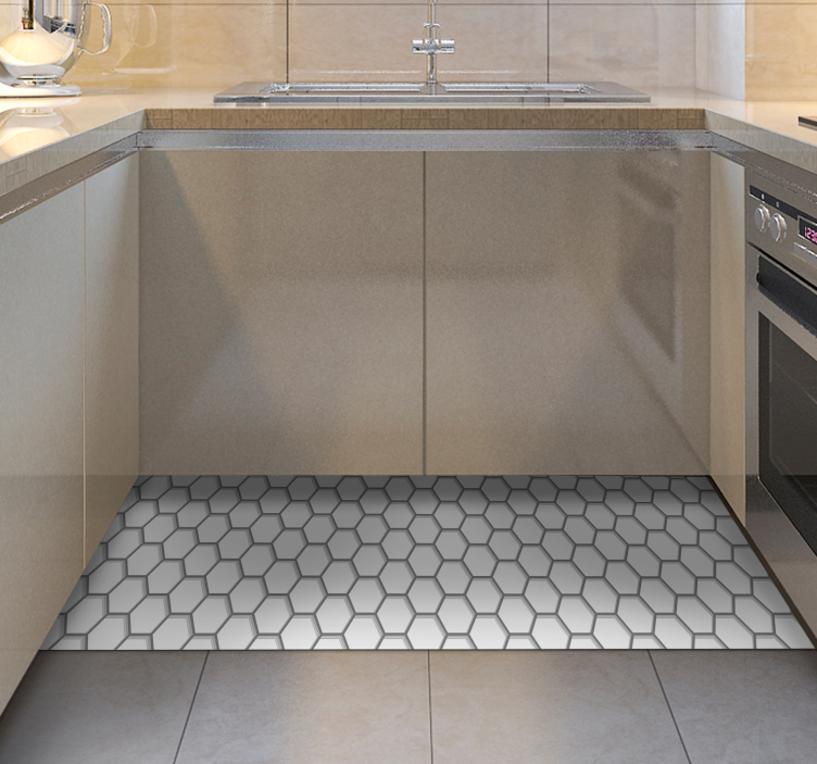 Tappeto pvc cucina piastrellatura esagonale - TenStickers