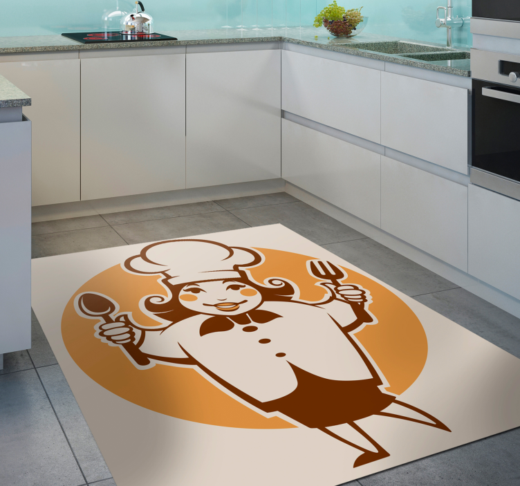 Tappeto pvc cucina sagoma di chef allegro - TenStickers