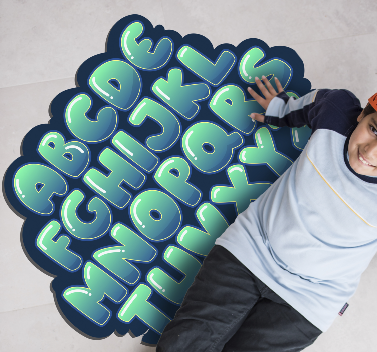 Tappeto vinile alfabeto nuvola di alfabeto - TenStickers