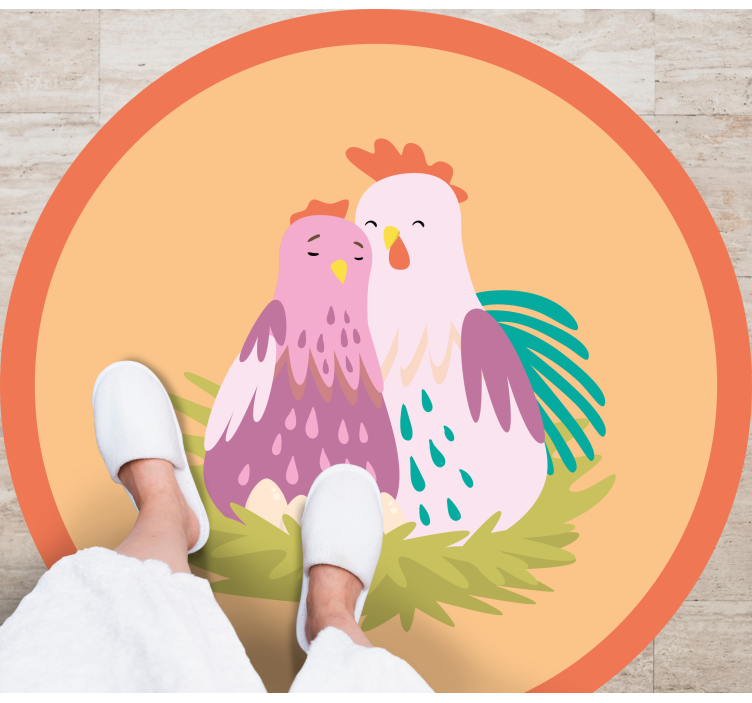 Tappeto vinile rotondo affascinanti amici pennuti - TenStickers