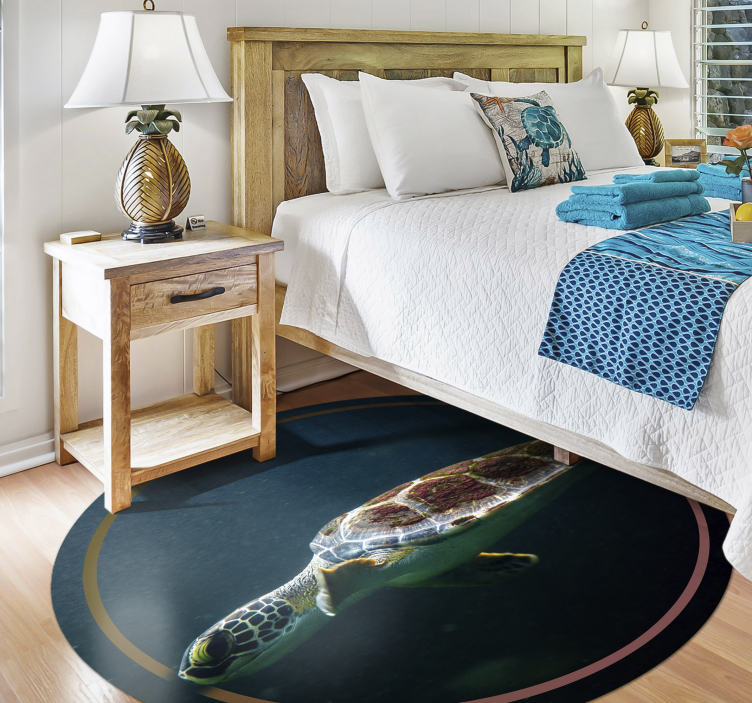 Tappeto vinile animali cerchio della tartaruga marina - TenStickers