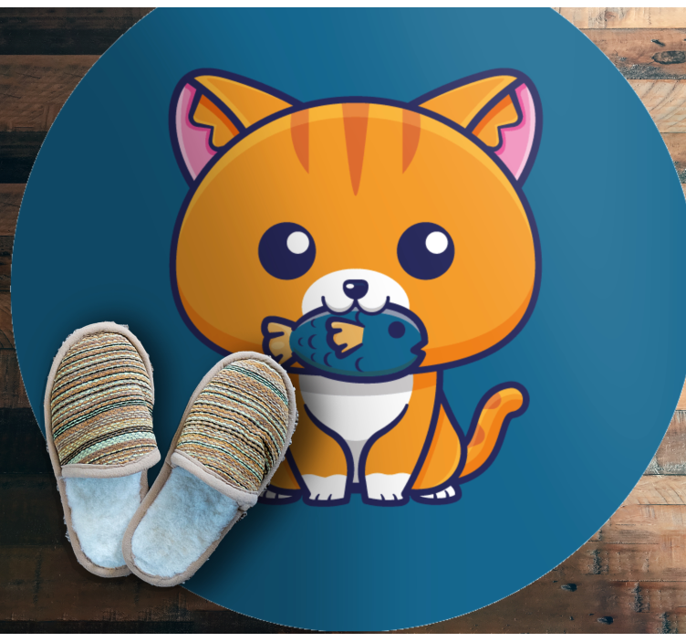 Tappeto vinile animali cerchio felino dei cartoni animati - TenStickers