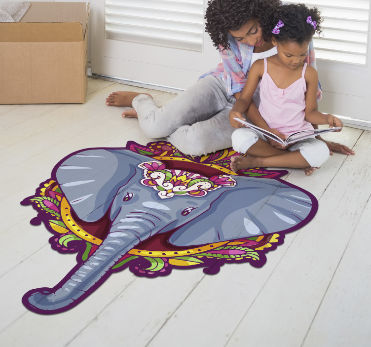 Tappeto vinile animali elefante decorativo - TenStickers