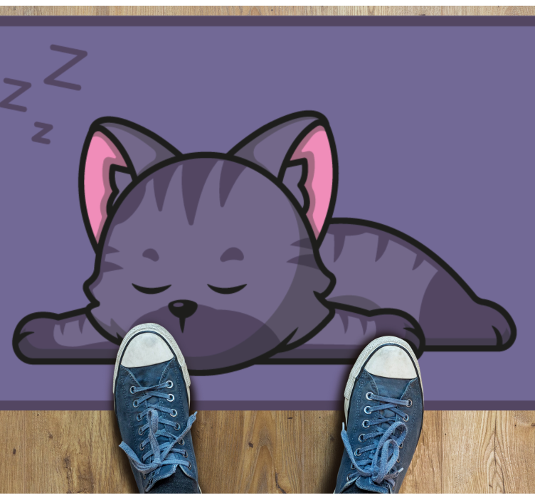 Tappeto vinile animali gatto addormentato - TenStickers