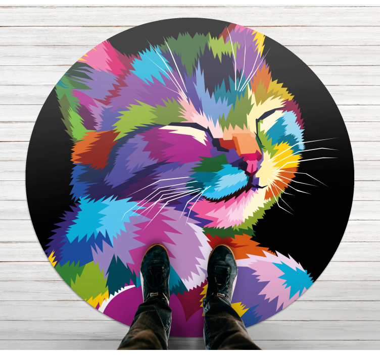 Tappeto vinile animali illustrazione felina vibrante - TenStickers