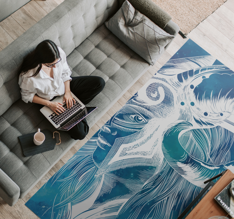 Tappeto vinile animali mitica illustrazione caprina - TenStickers