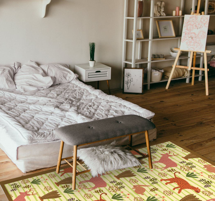 Tappeto vinile animali modello di fauna selvatica safari - TenStickers