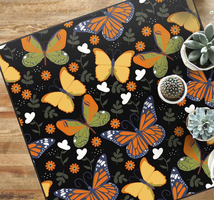 Tappeto vinile animali motivo a farfalla - TenStickers