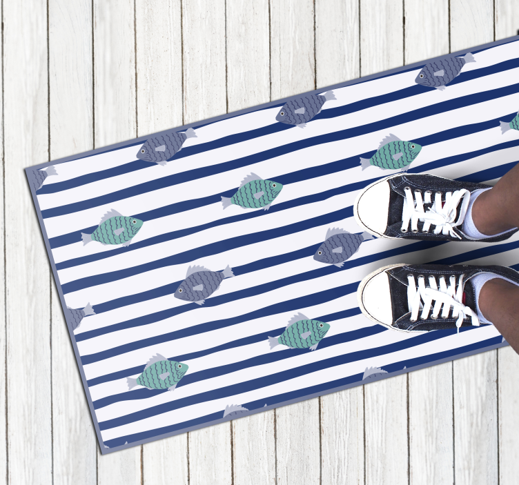 Tappeto vinile animali motivo a strisce di pesce - TenStickers