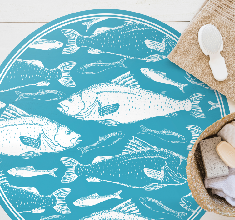 Tappeto vinile animali motivo di fauna acquatica - TenStickers