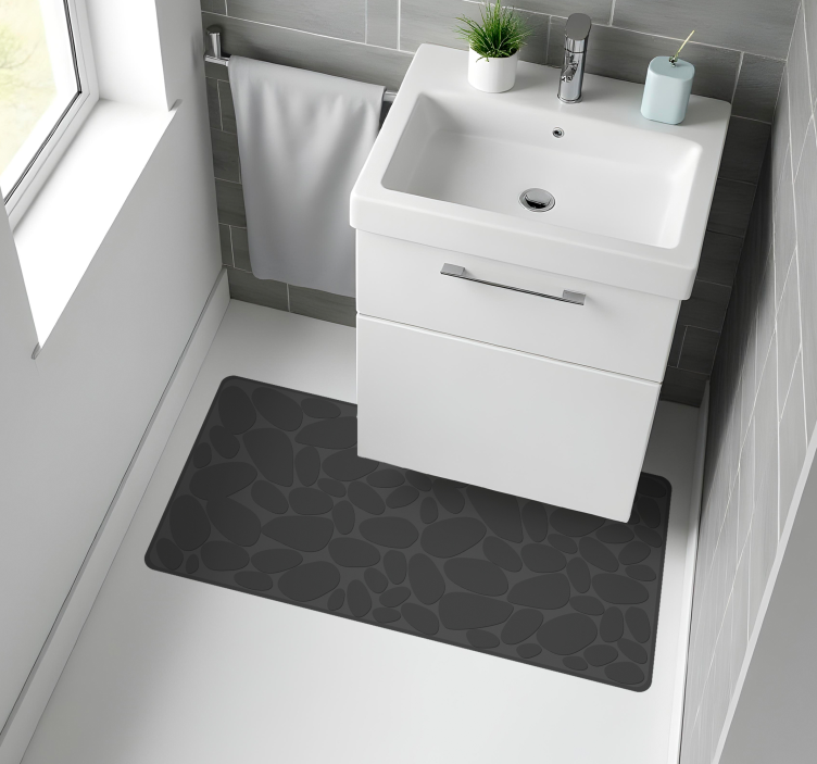 Tappeto vinile bagno effetto roccia grigia - TenStickers