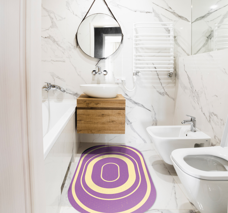 Tappeto vinile bagno ellissi concentriche - TenStickers