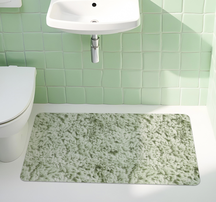 Tappeto vinile bagno imitazione di tessuto verde - TenStickers