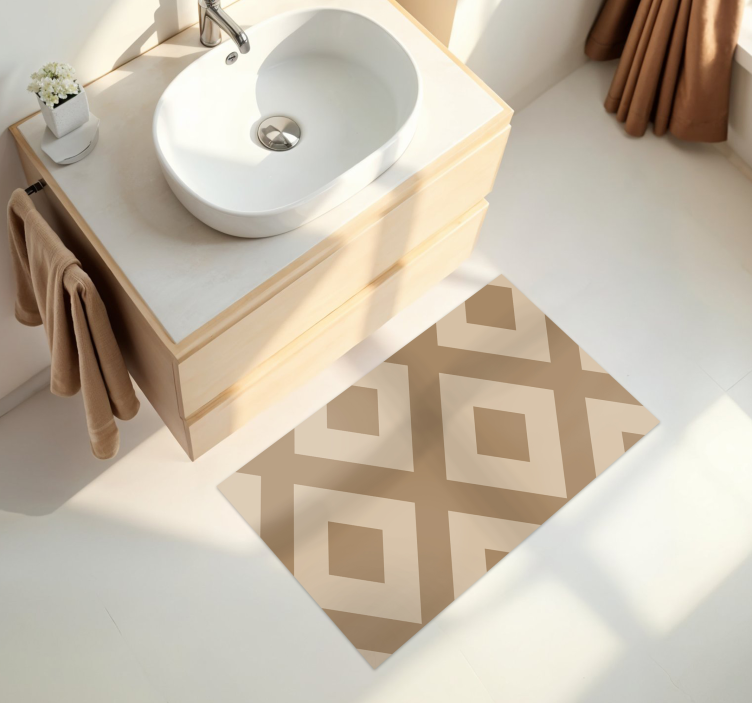 Tappeto vinile bagno imitazione tessuto beige - TenStickers