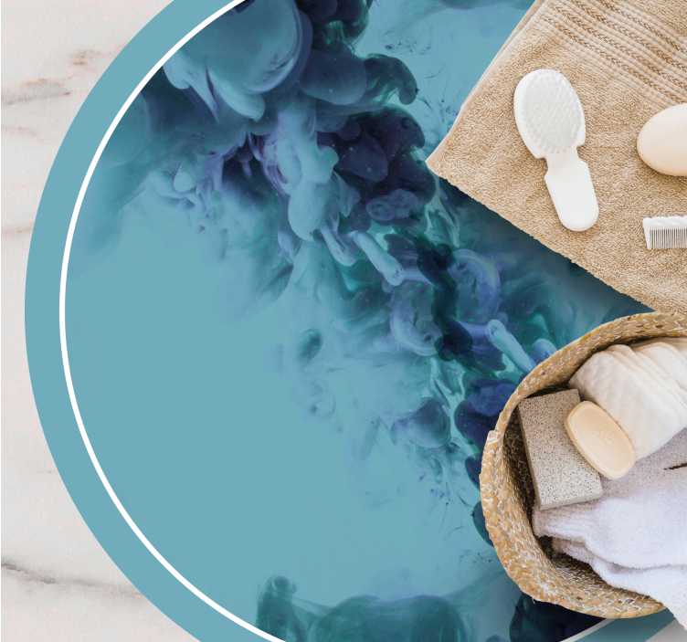 Tappeto vinile bagno onde fluide color verde acqua - TenStickers