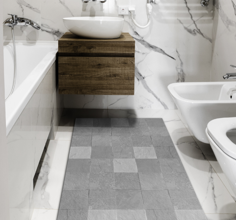 Tappeto vinile bagno piastrella marmorizzata - TenStickers
