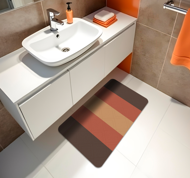 Tappeto vinile bagno strisce colorate - TenStickers