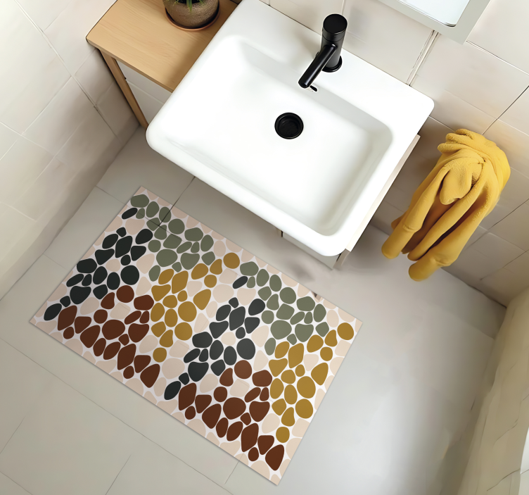 Tappeto vinile bagno tema roccia colorata - TenStickers