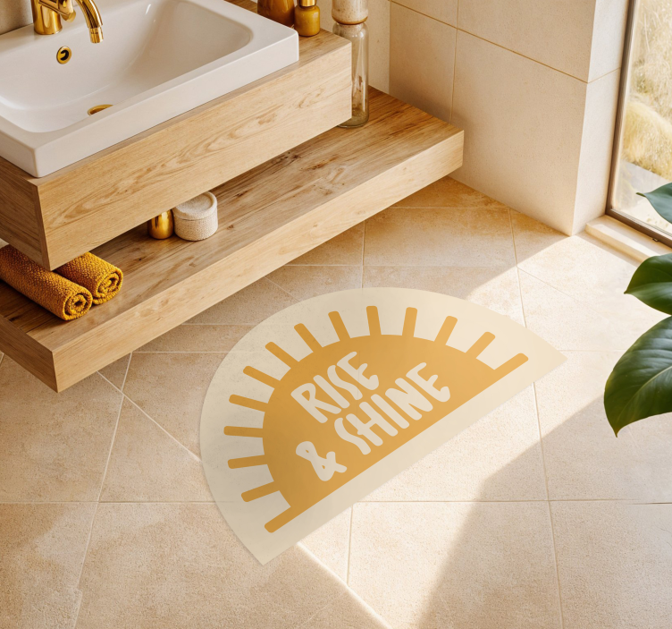 Tappeto vinile bagno testo rise and shine - TenStickers