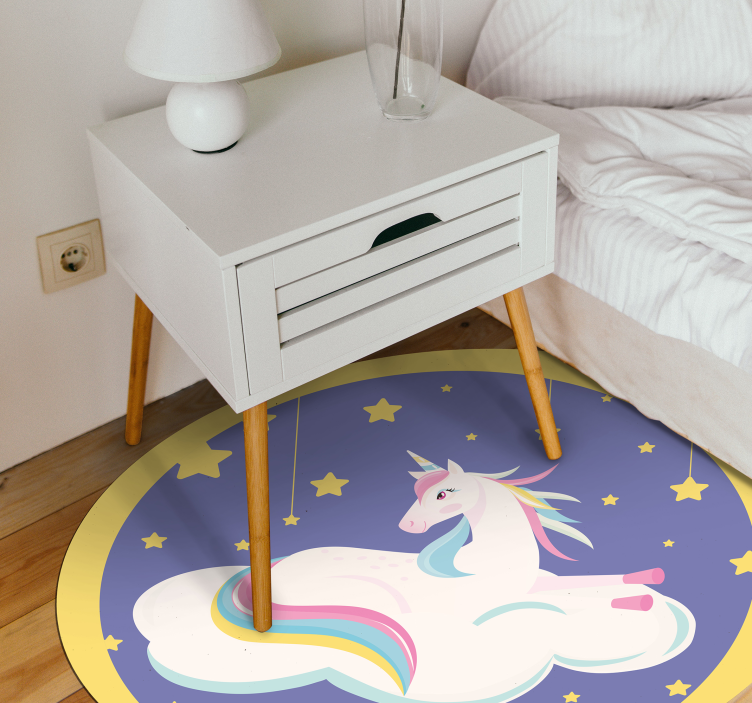 Tappeto vinile bebé cerchio dei sogni di unicorno - TenStickers
