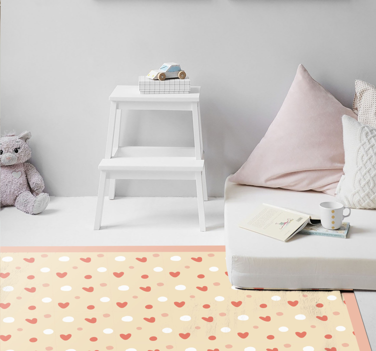 Tappeto vinile bebé decorazioni con motivo a cuore - TenStickers