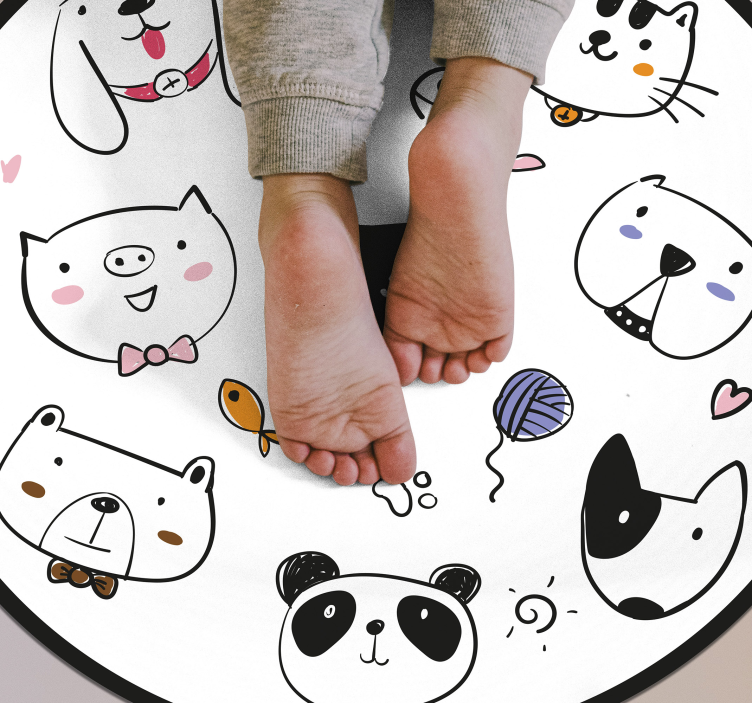Tappeto vinile bebé espressioni adorabili delle creature - TenStickers