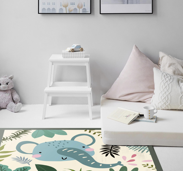 Tappeto vinile bebé illustrazione di elefante - TenStickers