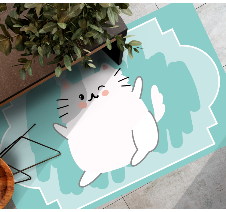 Tappeto vinile bebé illustrazione di un gatto carino - TenStickers