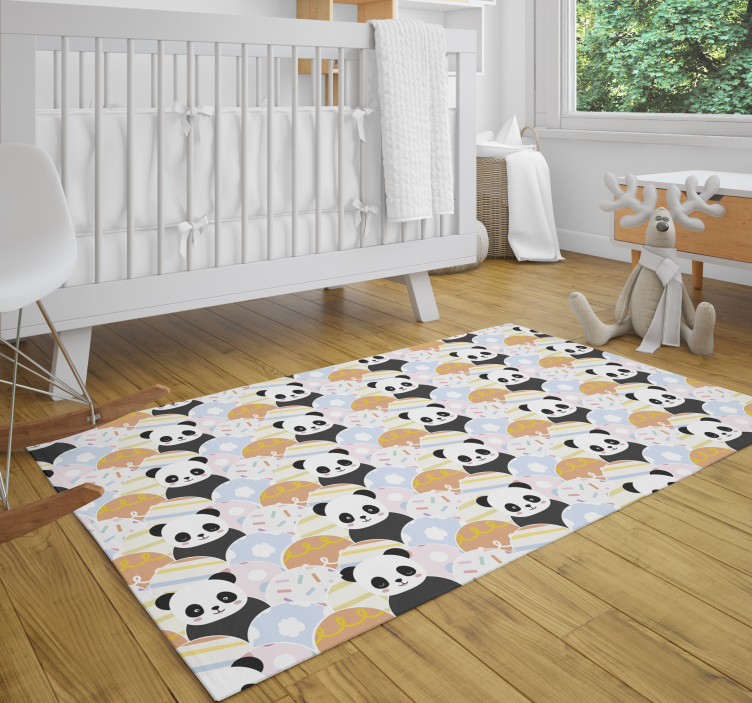 Tappeto vinile bebé modello di parco giochi panda - TenStickers