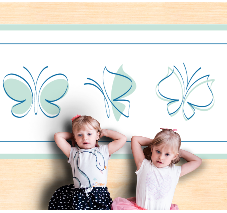 Tappeto vinile animali motivo a trio di farfalle - TenStickers