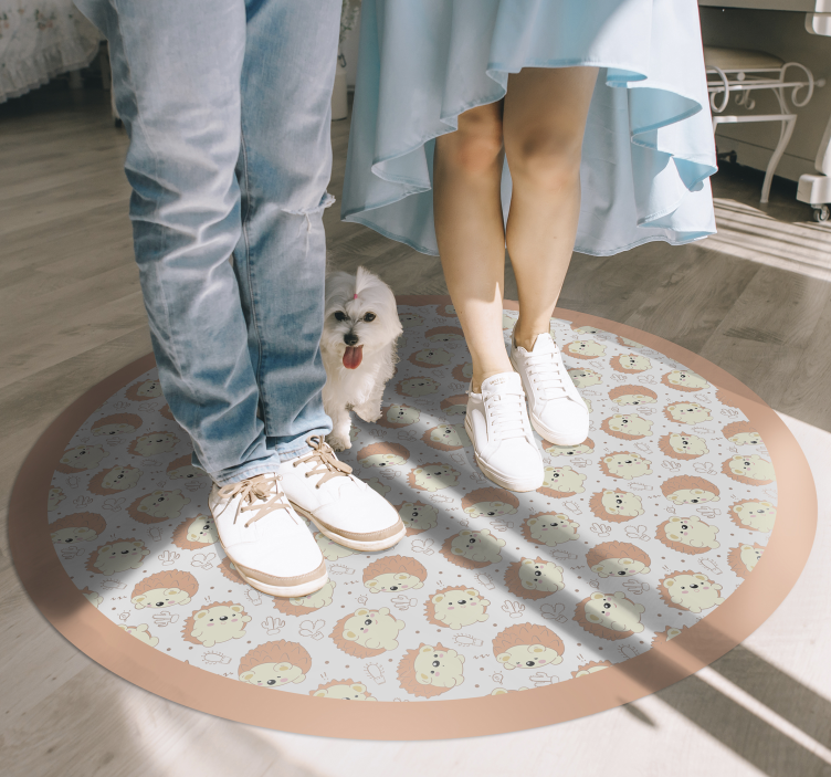 Tappeto vinile bebé motivo circolare del leone - TenStickers