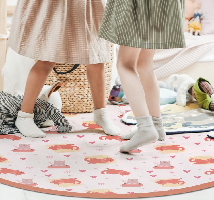 Tappeto vinile bebé motivo di gatto giocoso - TenStickers