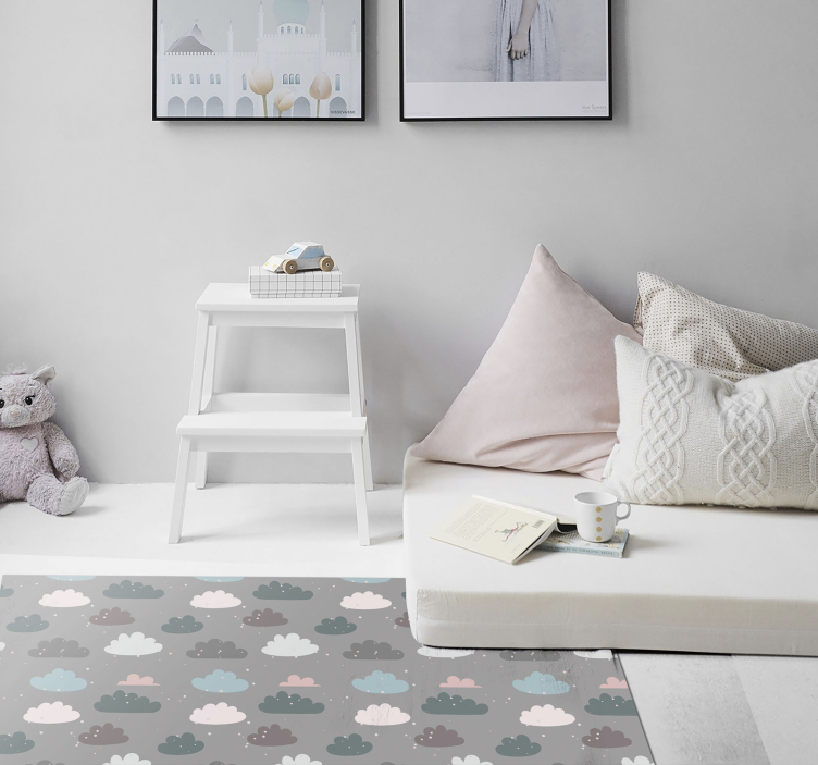 Tappeto vinile bebé tempo di gioco nuvoloso - TenStickers