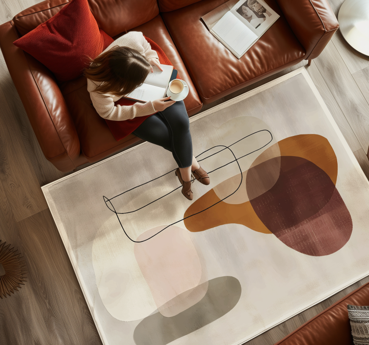 Tappeto vinile beige forme astratte - TenStickers