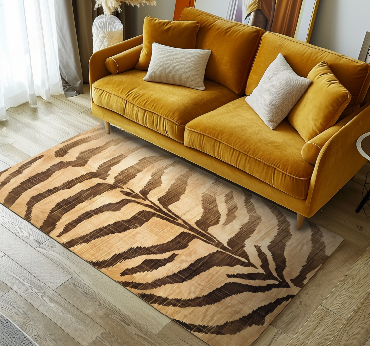 Tappeto vinile beige strisce di tigre - TenStickers
