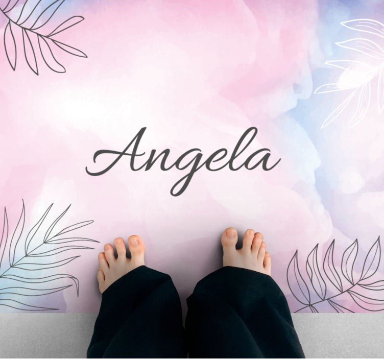 Tappeto vinile camera da letto nome personalizzato floreale - TenStickers